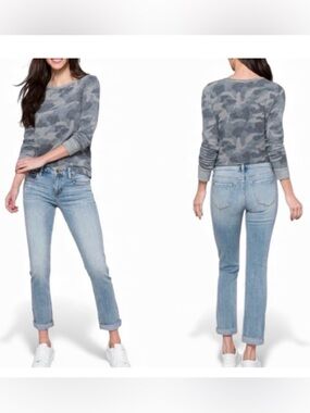 Stitch Fix Blue Denim Jeans Cosmic Blue Love jeans with rolled cuff sz 32